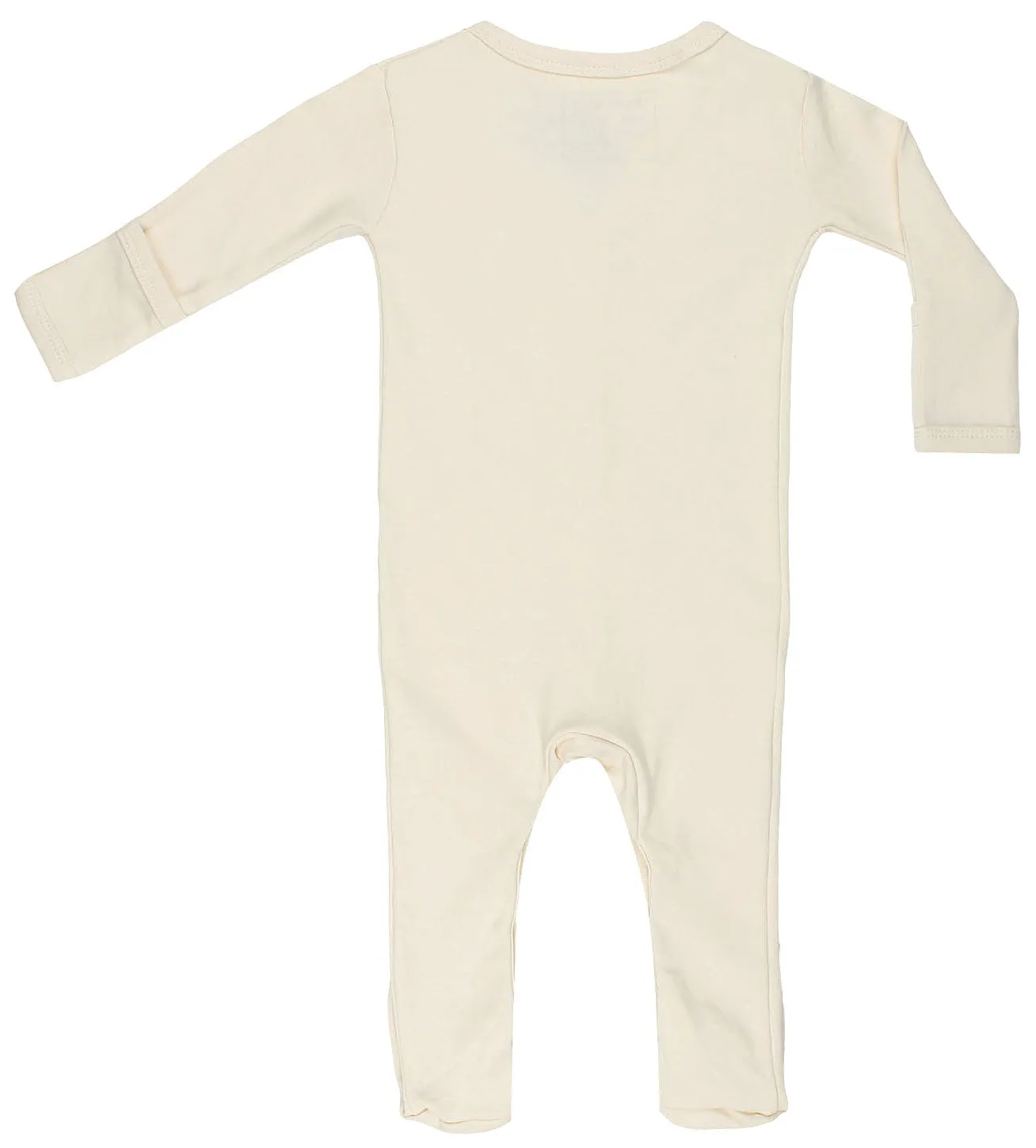 Organic Cotton Baby Long Sleeve Footie GOTS Certified No Dyes (Natural)