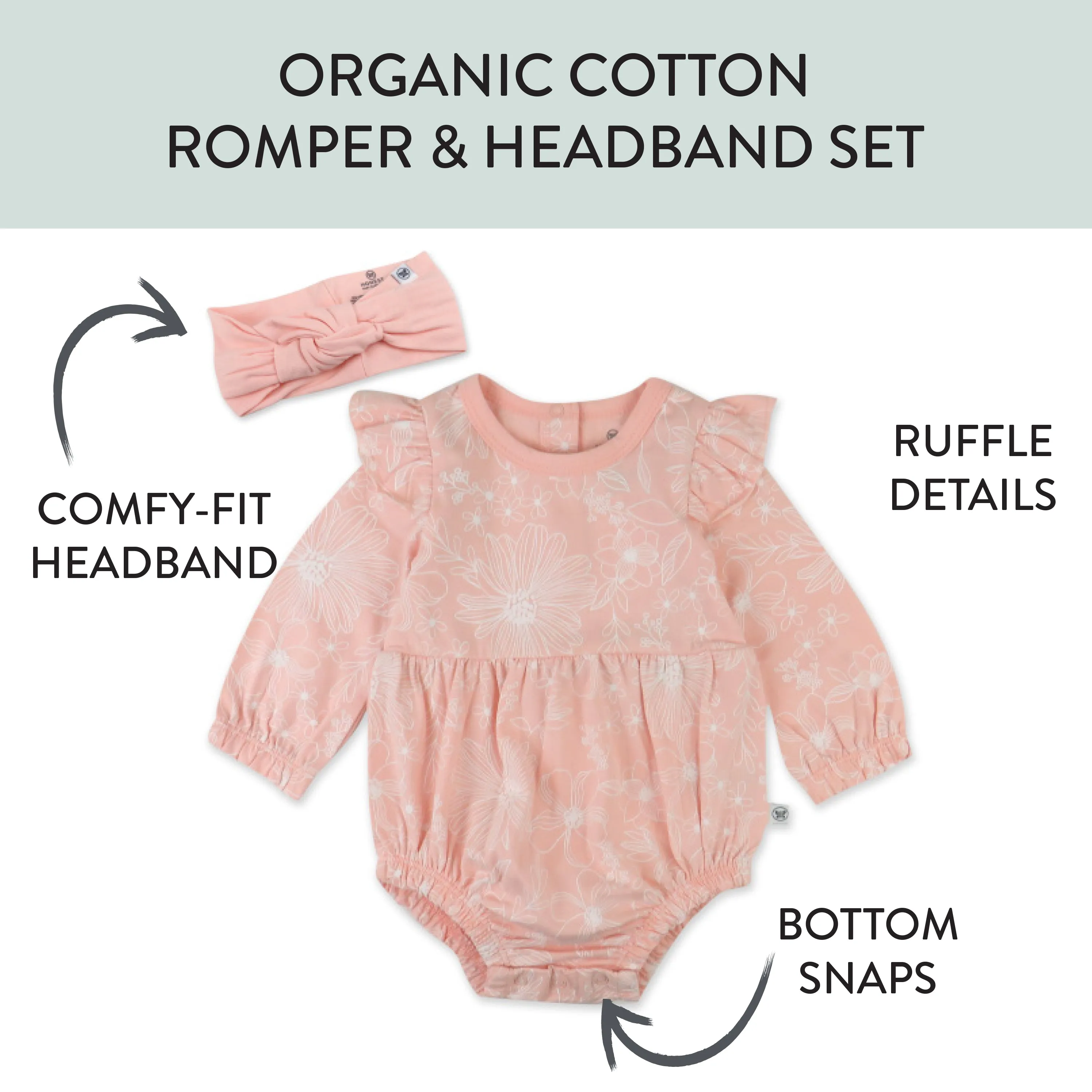 Organic Cotton Jumpsuit Romper Set