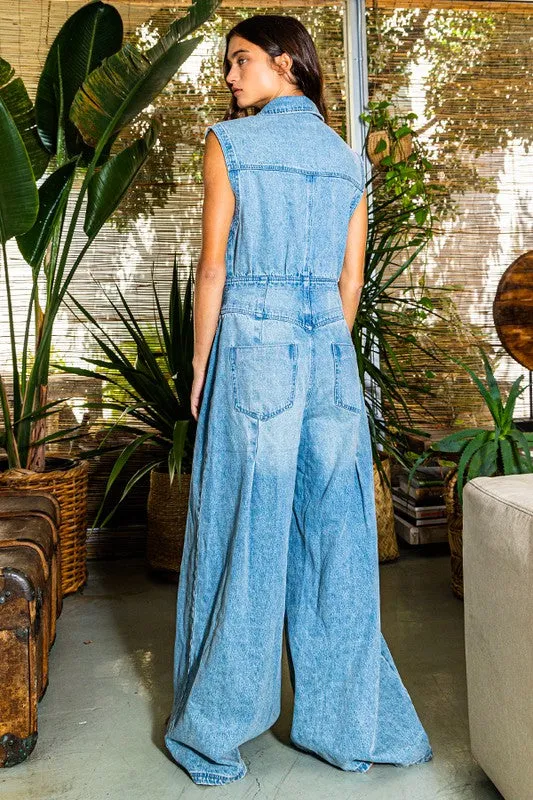 Overflow Denim Jumpsuit