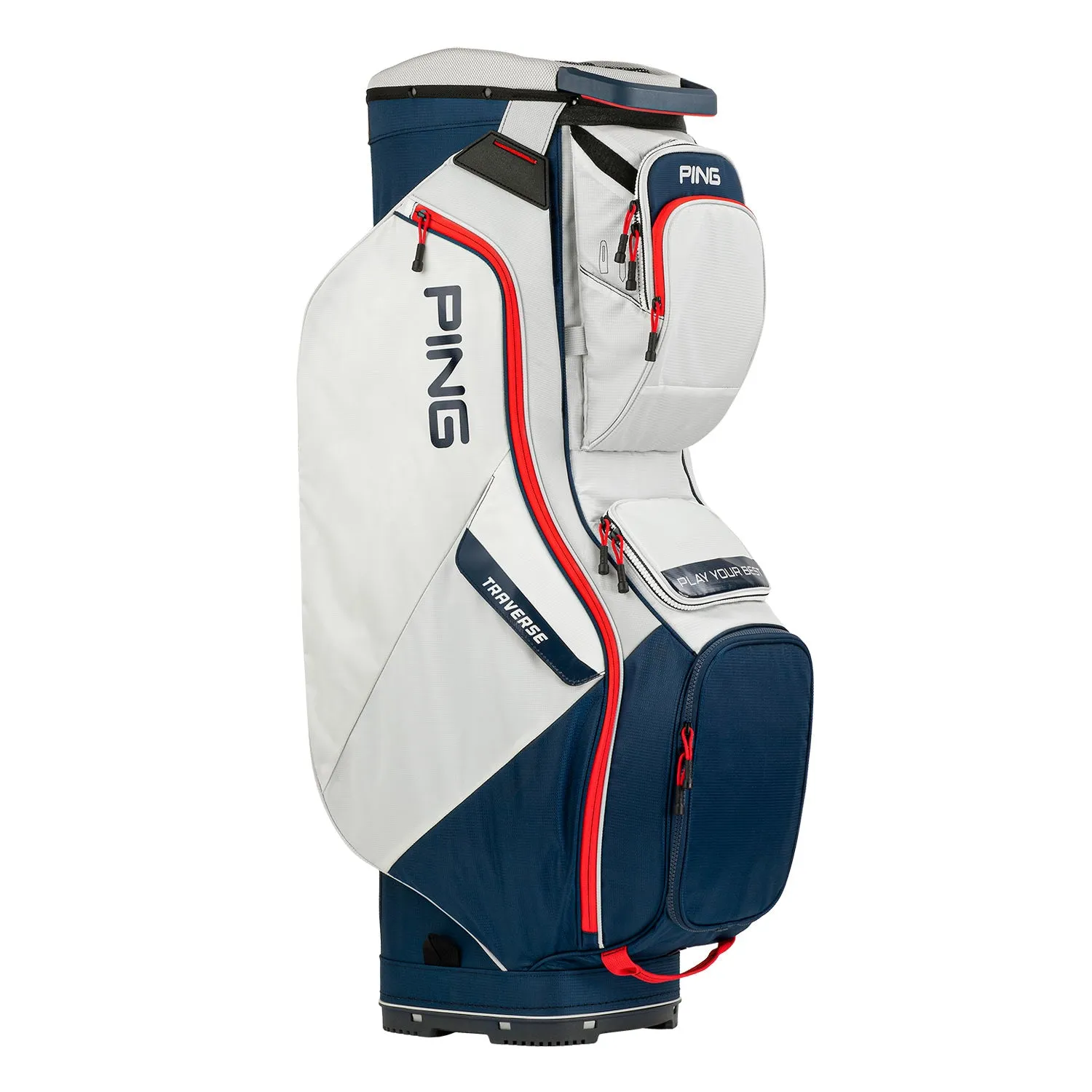 Ping Traverse 214 Golf Cart Bag - Platinum/Navy/Red