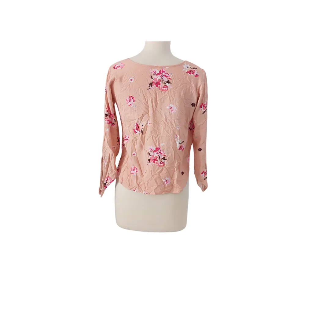 Rainbow Light Pink Floral Printed Top | Gently used |