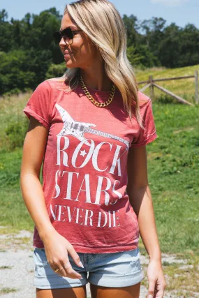 Rock Stars Never Die Tee, Chili Pepper | Recycled Karma