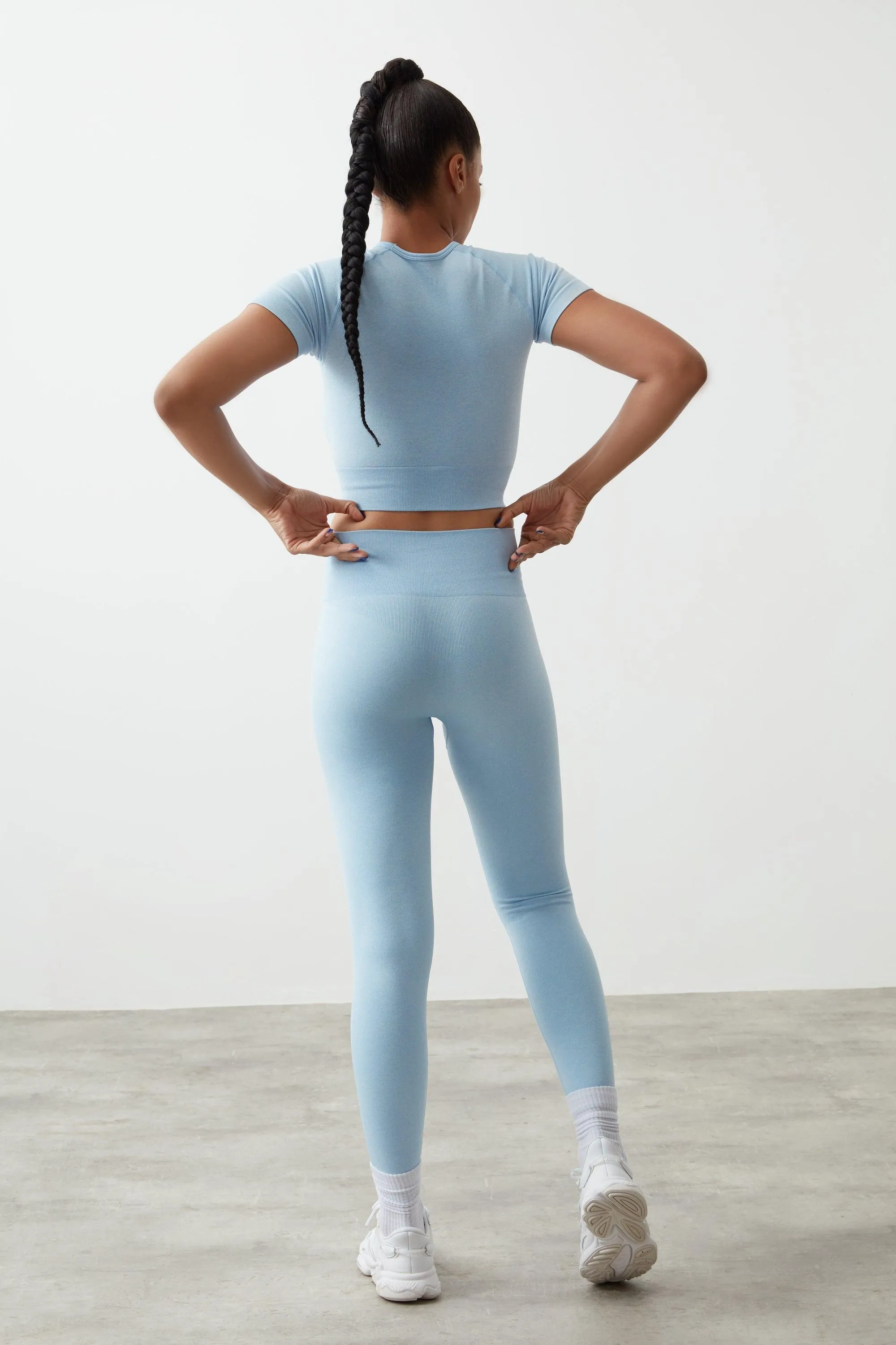 Seamless Crop Top Baby Blue