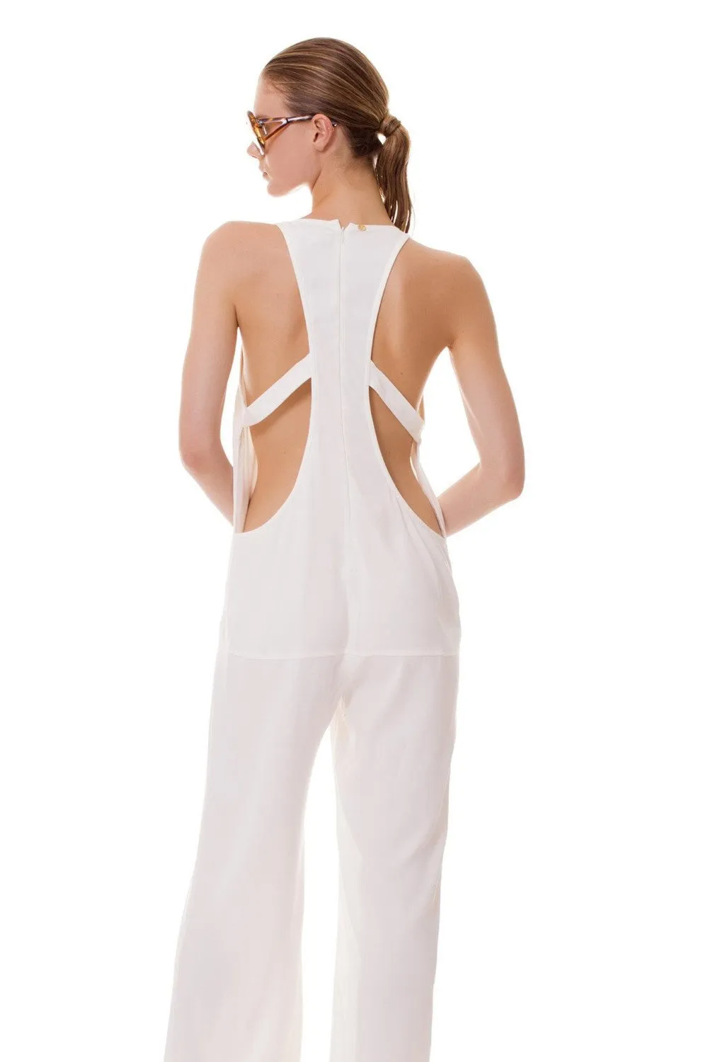 Thailand V-neck Cut-out Back Jumpsuit