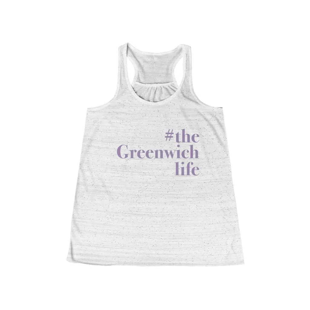 #thegreenwichlife Women's Flowy Racerback Tank - Purple Print