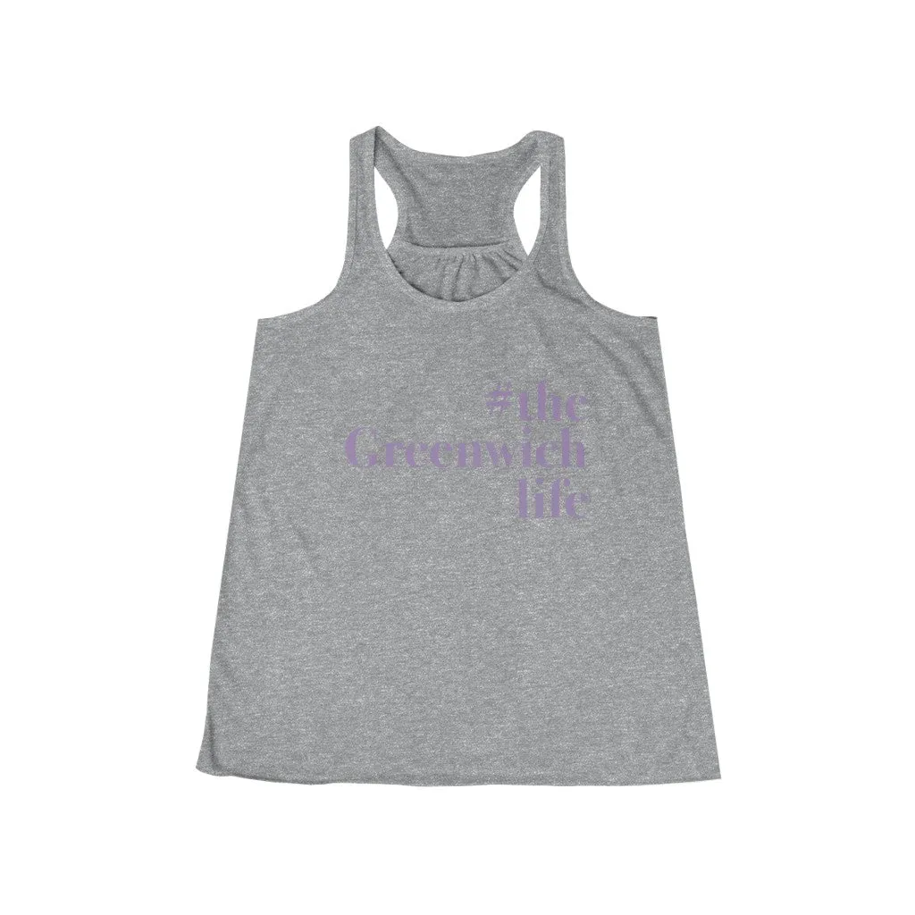 #thegreenwichlife Women's Flowy Racerback Tank - Purple Print