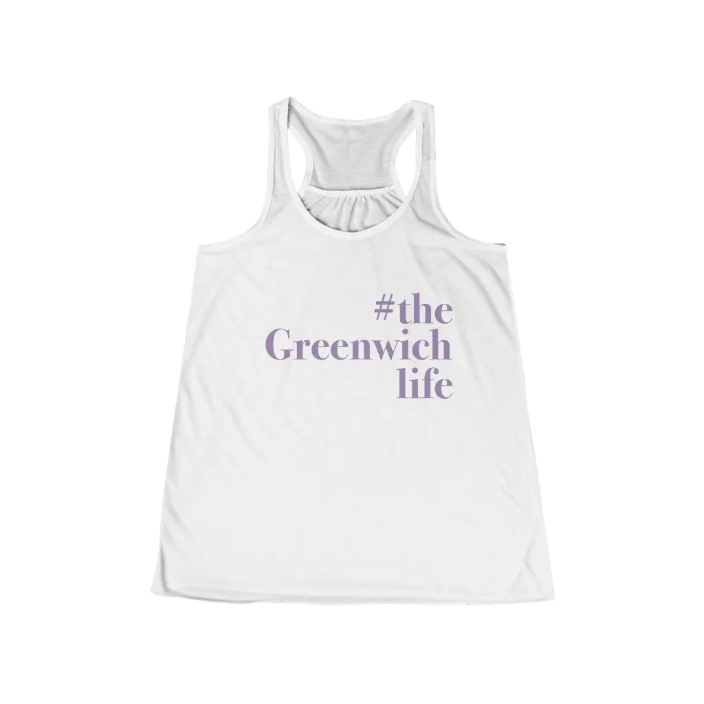 #thegreenwichlife Women's Flowy Racerback Tank - Purple Print