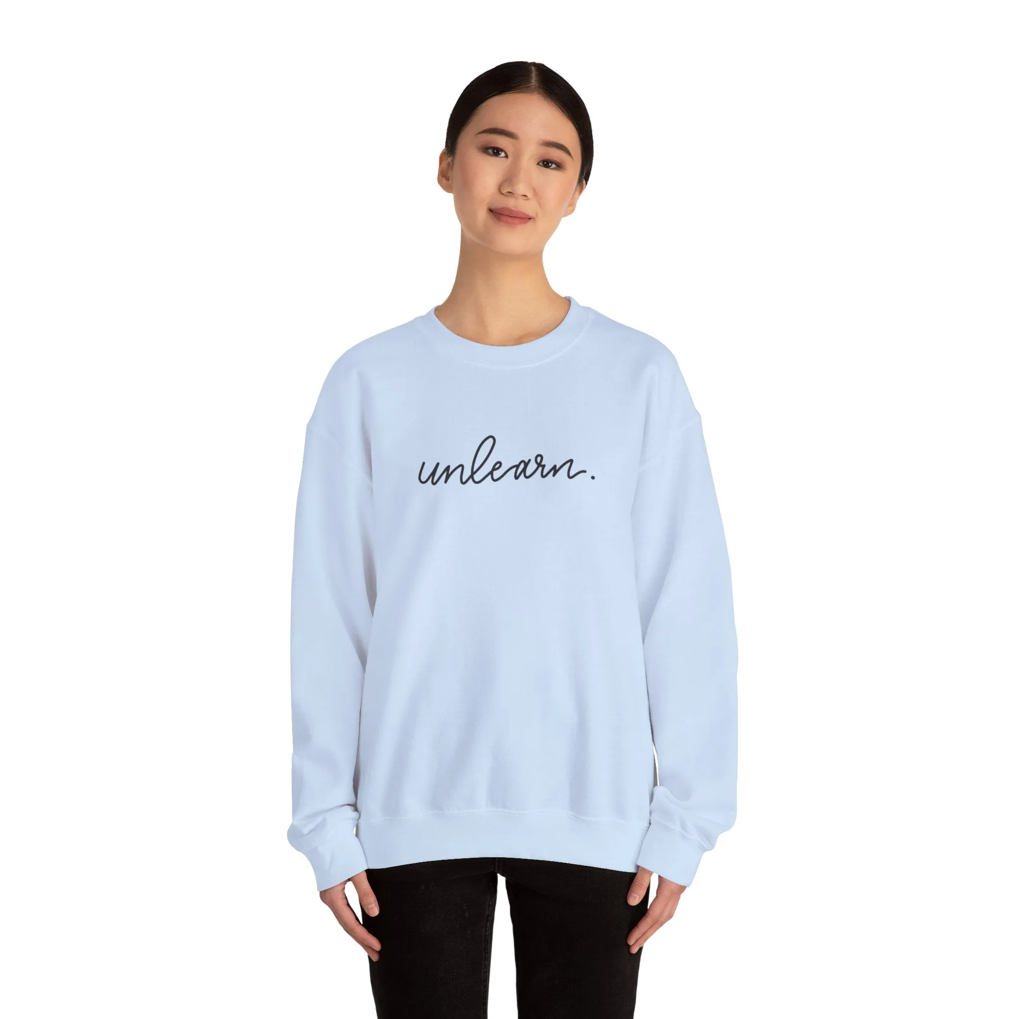 unlearn. logo script - Relaxed Fit Crewneck Sweatshirt