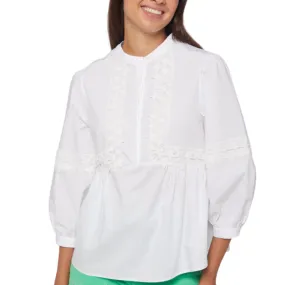 Vilagallo Jolie Poplin Top - White