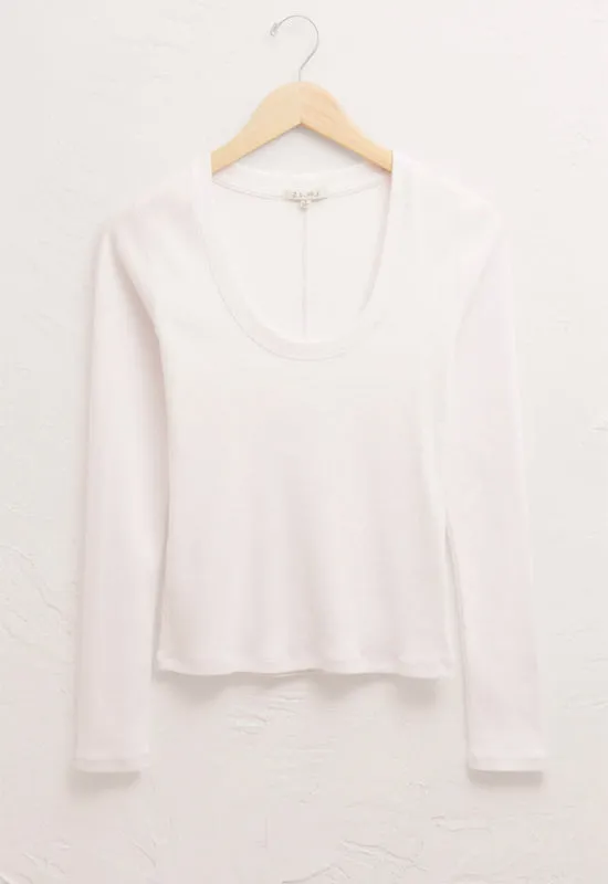 Z Supply - Sirena Rib Long Sleeve Tee White