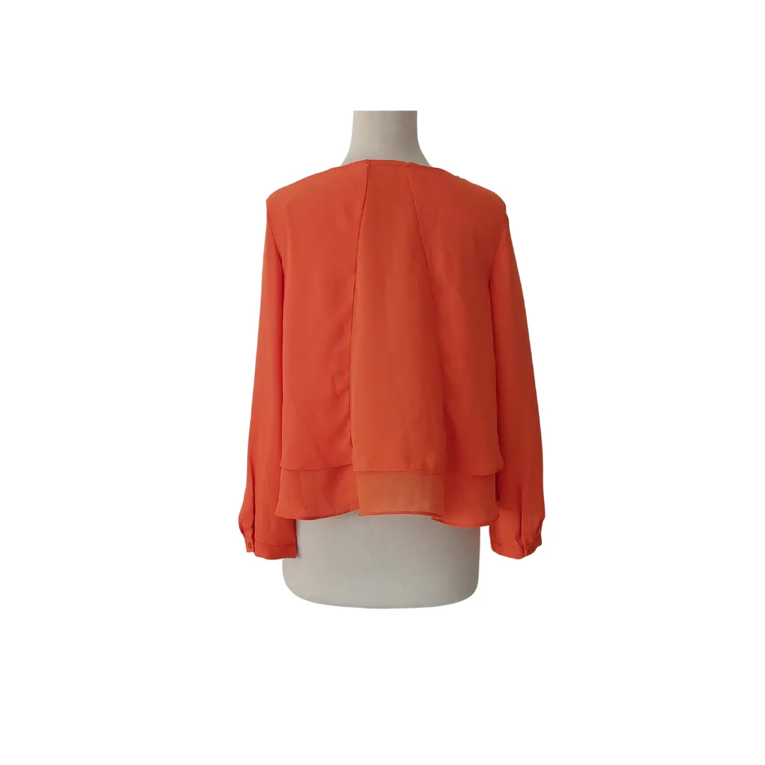 ZARA Orange Frill Blouse | Like New |